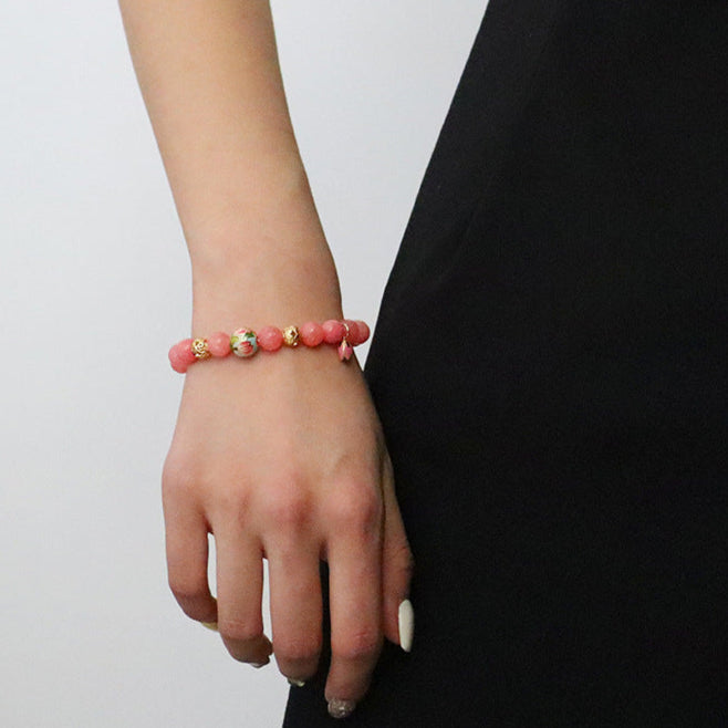 New Chinese style colorful flower beaded bracelet for women - jewelryweilin
