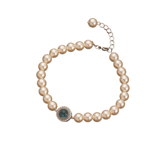 Retro high-end exquisite pearl zircon bracelet - jewelryweilin