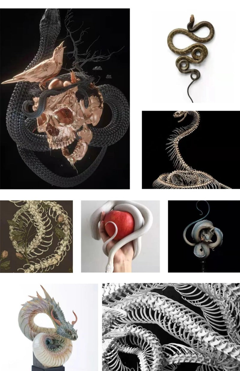 One-piece snake-shaped bracelet