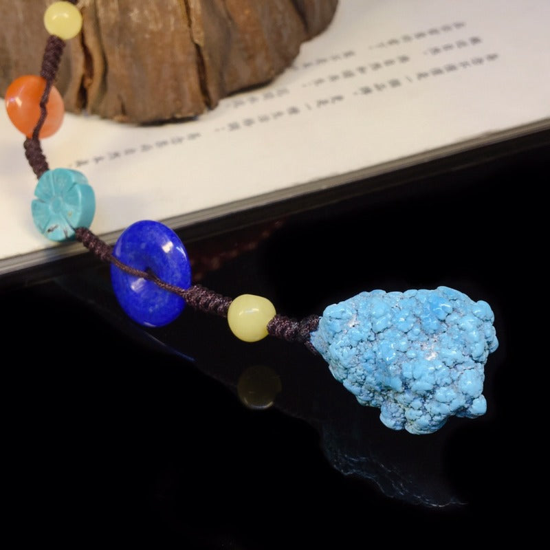 Collar de 108 perlas rojas de estilo chino