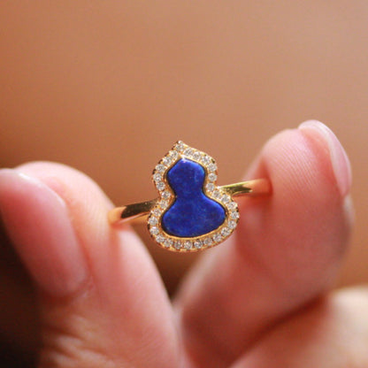 Natural Lapis Lazuli Gourd Ring