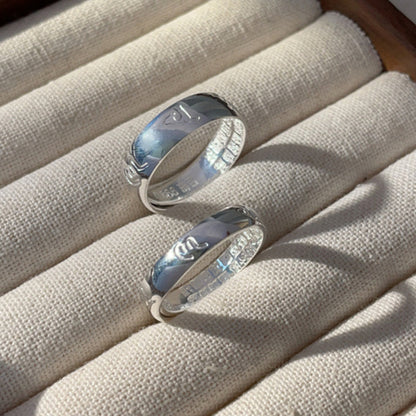 Shiny sterling silver couple ring - jewelryweilin