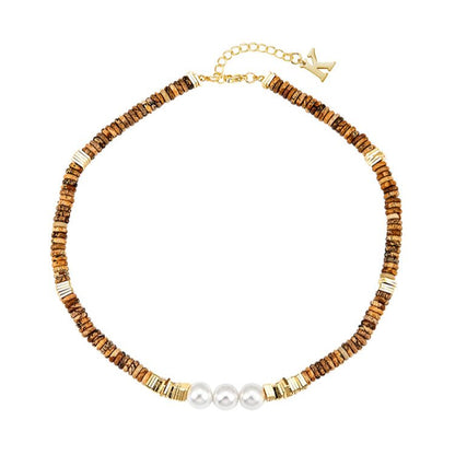 Agate pearl hip - hop necklace - jewelry - weilin.com