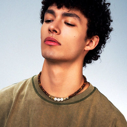 Agate pearl hip - hop necklace - jewelry - weilin.com