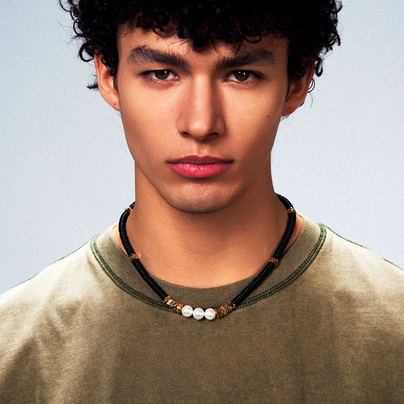 Agate pearl hip - hop necklace - jewelry - weilin.com