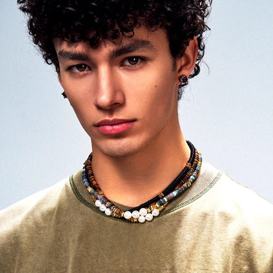 Agate pearl hip - hop necklace - jewelry - weilin.com