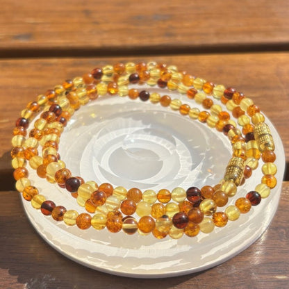 Amber Duobaoyuan bead necklace - jewelry - weilin.com