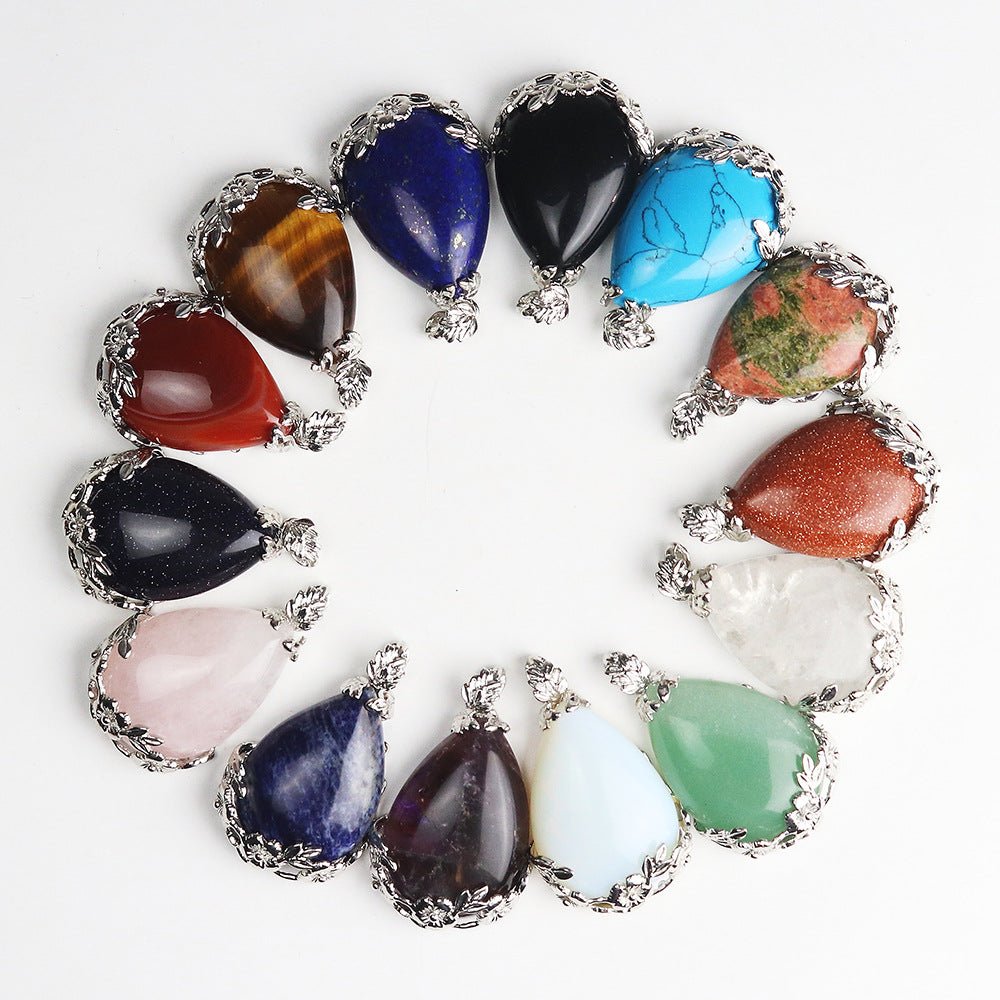 Amethyst Teardrop Clip Pendant - jewelry - weilin.com