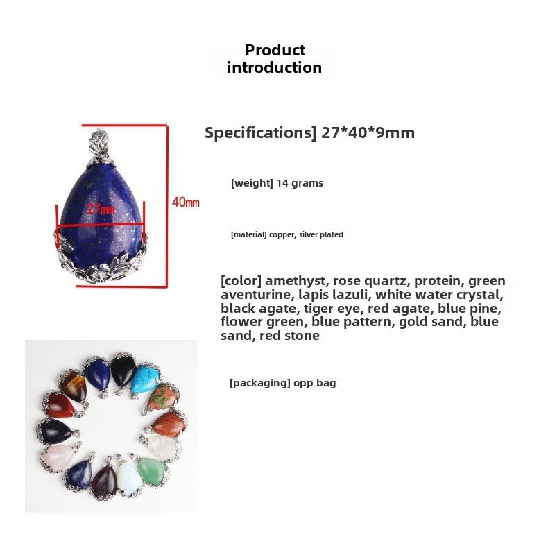 Amethyst Teardrop Clip Pendant - jewelry - weilin.com
