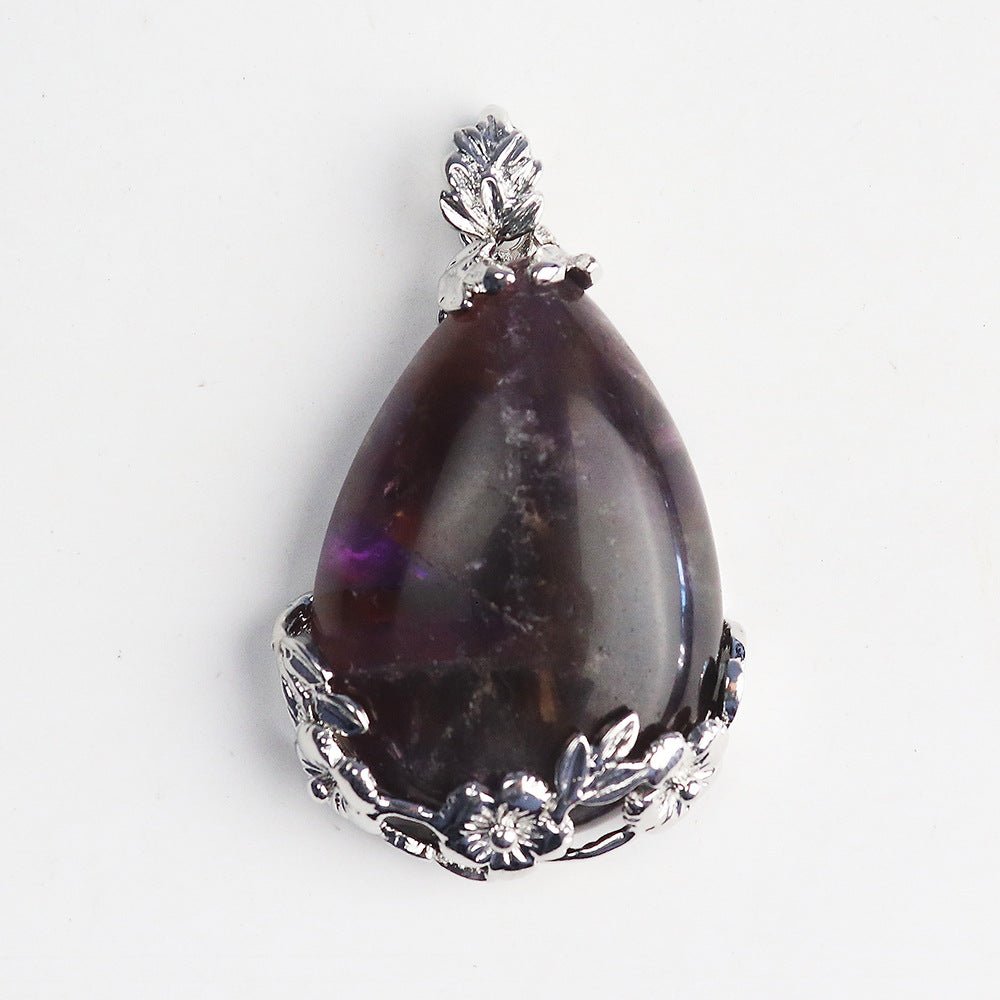 Amethyst Teardrop Clip Pendant - jewelry - weilin.com