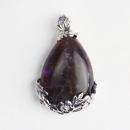 Amethyst Teardrop Clip Pendant - jewelry - weilin.com