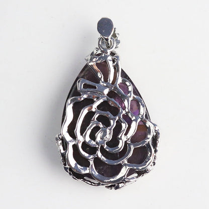 Amethyst Teardrop Clip Pendant - jewelry - weilin.com