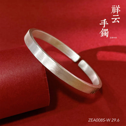Ancient auspicious cloud sterling silver bracelet - jewelry - weilin.com