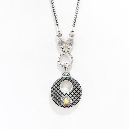 Ancient Blessing Sterling Silver Pendant Necklace - jewelry - weilin.com