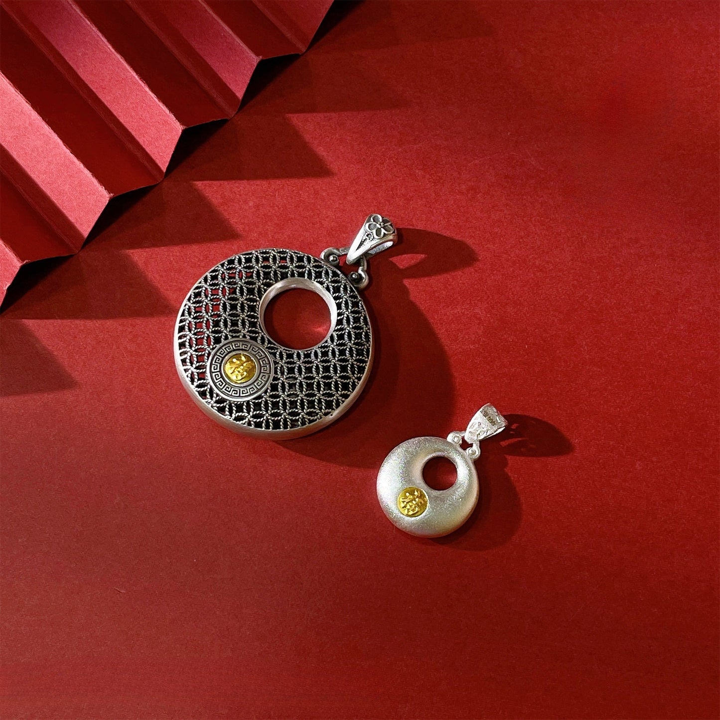 Ancient Blessing Sterling Silver Pendant Necklace - jewelry - weilin.com