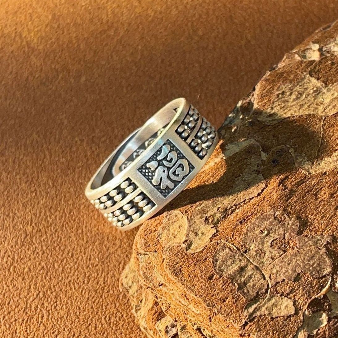 Ancient blessing sterling silver ring - jewelry - weilin.com