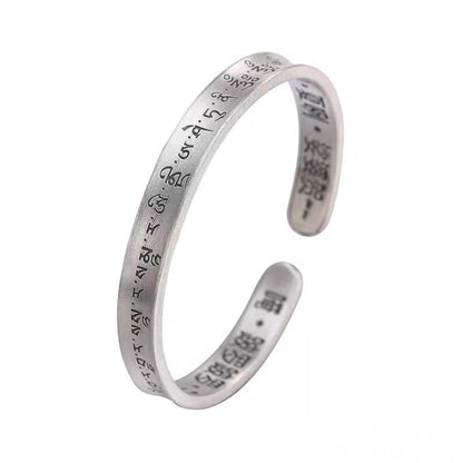 Ancient Chinese Tibetan Sterling Silver Bracelet - jewelry - weilin.com