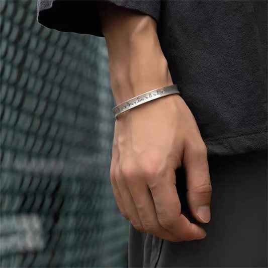 Ancient Chinese Tibetan Sterling Silver Bracelet - jewelry - weilin.com