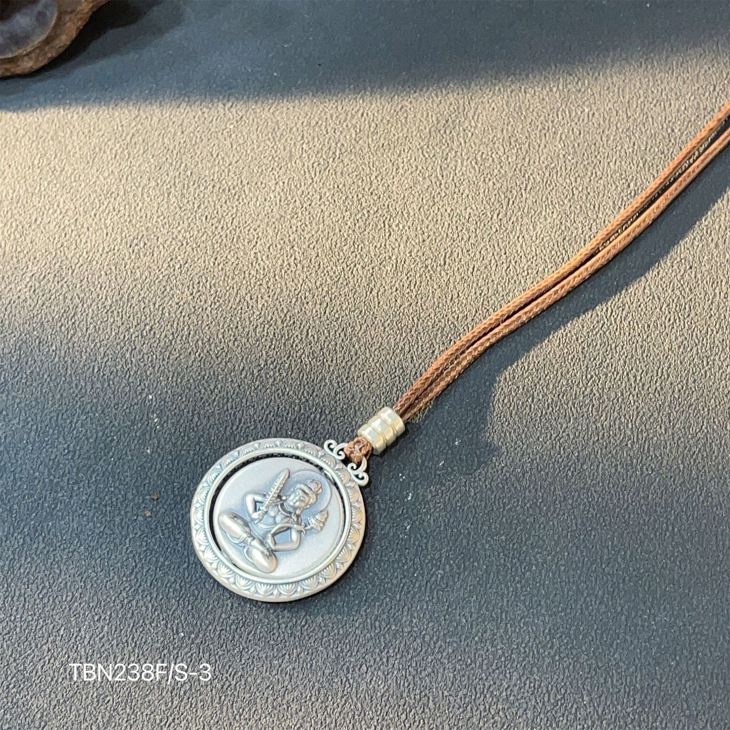 Ancient Chinese Zodiac Gold Plated Pendant Braided Rope Necklace - jewelry - weilin.com