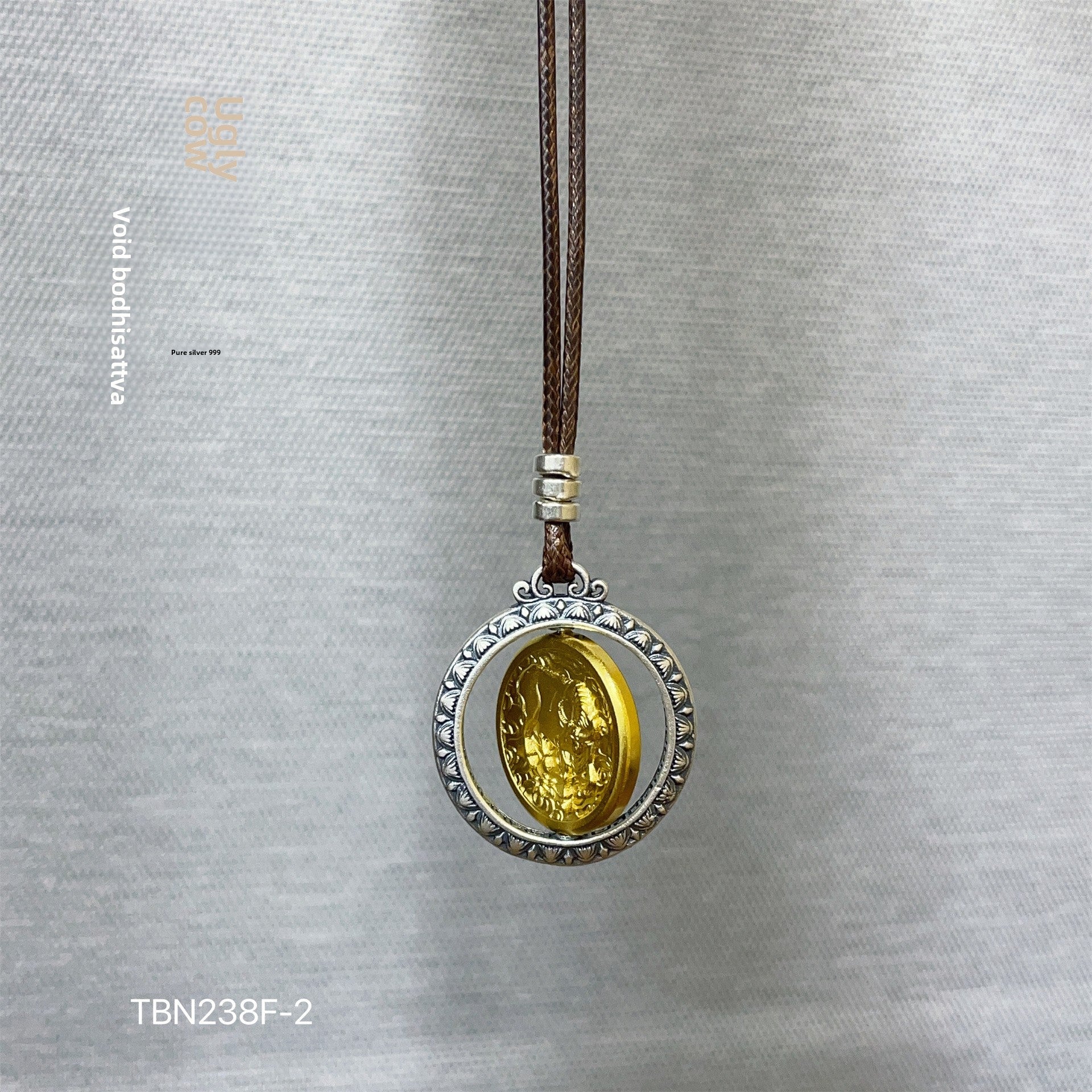 Ancient Chinese Zodiac Gold Plated Pendant Braided Rope Necklace - jewelry - weilin.com