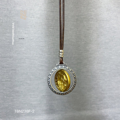Ancient Chinese Zodiac Gold Plated Pendant Braided Rope Necklace - jewelry - weilin.com