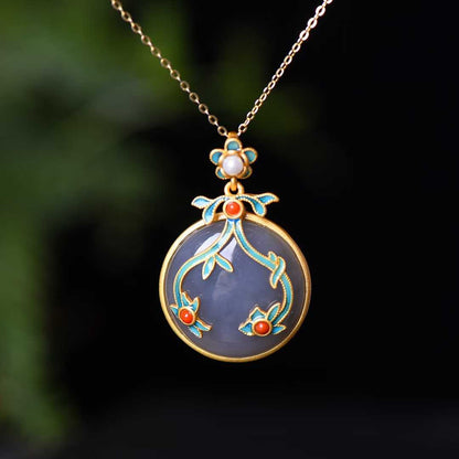 Ancient Craft Silver Hetian Nephrite "Thick Matte Gold" Jewelry Set Series - jewelry - weilin.com