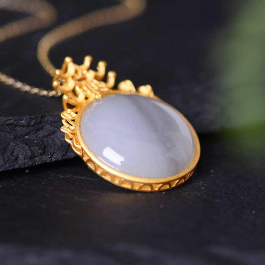 Ancient Craft Silver "South Heaven Gate & Black Jade" Pendant - jewelry - weilin.com