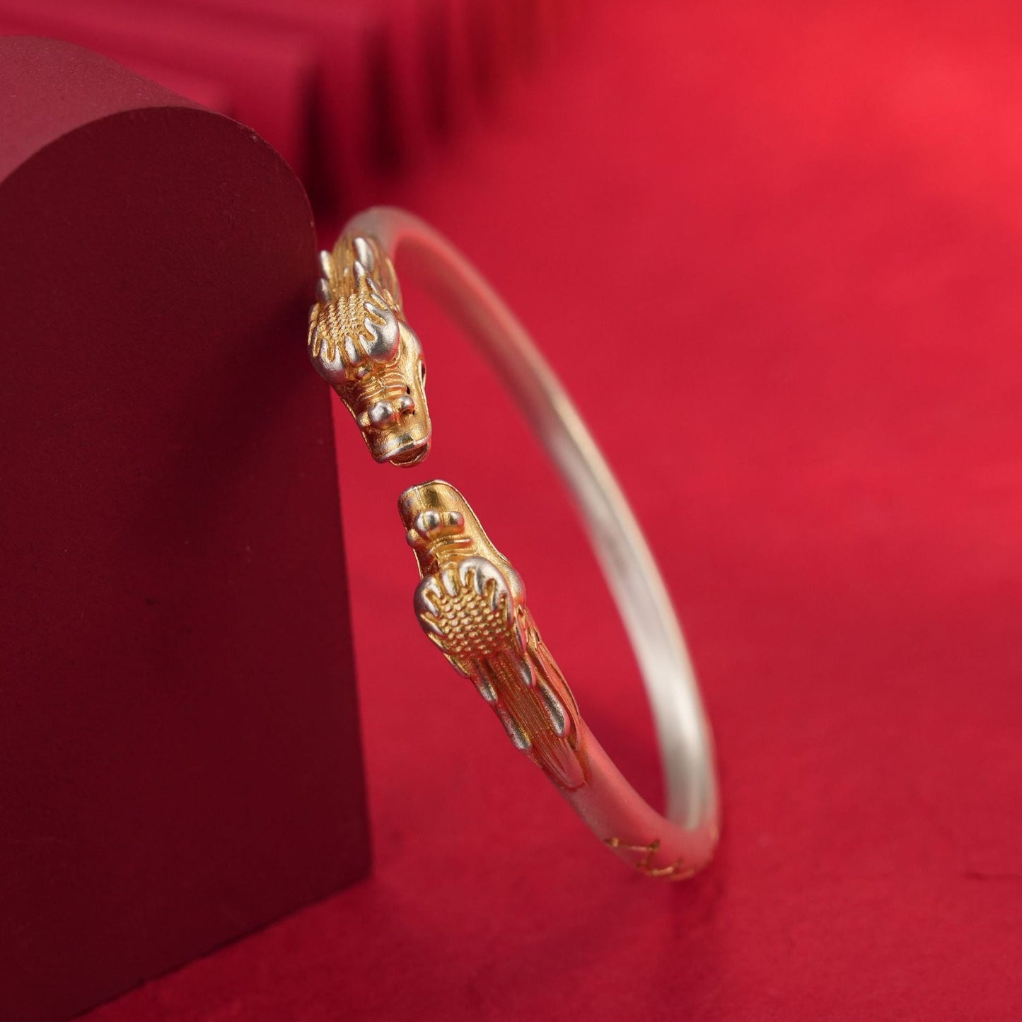 Ancient double - headed sterling silver bracelet - jewelry - weilin.com