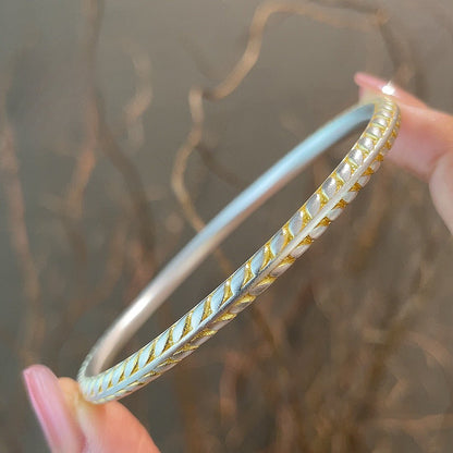 Ancient frosted wheat grain round stick bracelet - jewelry - weilin.com