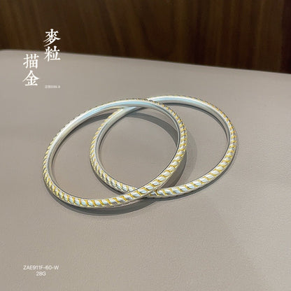 Ancient frosted wheat grain round stick bracelet - jewelry - weilin.com