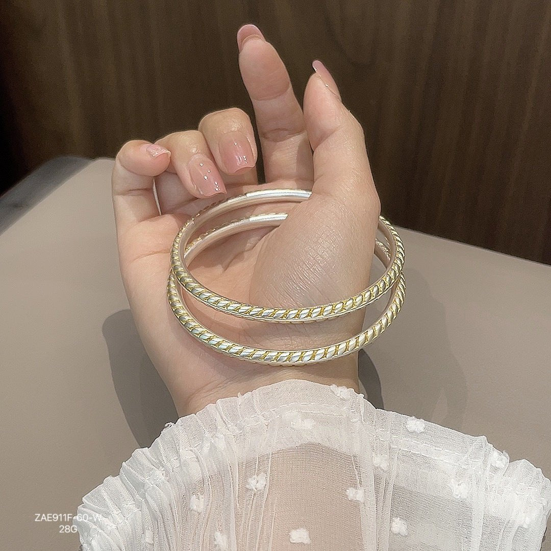 Ancient frosted wheat grain round stick bracelet - jewelry - weilin.com