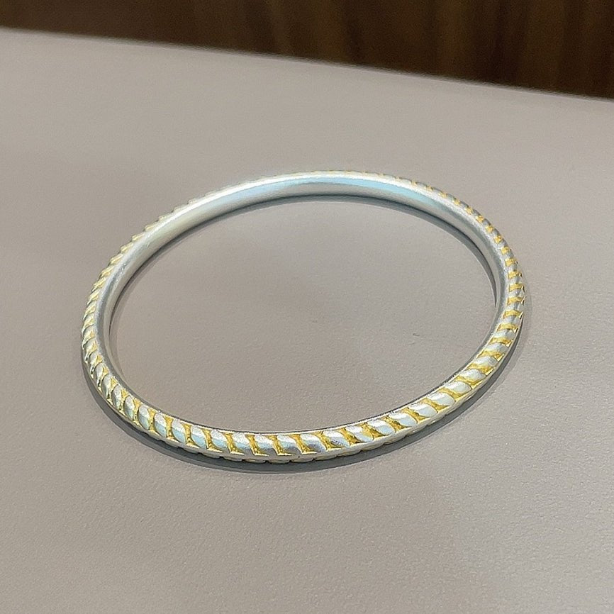 Ancient frosted wheat grain round stick bracelet - jewelry - weilin.com