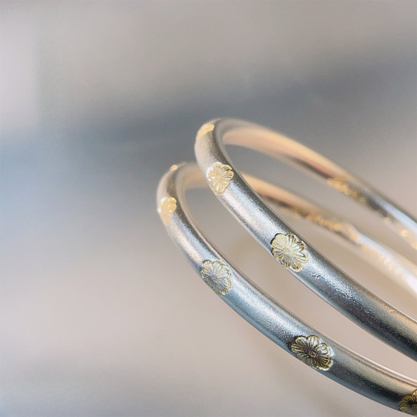 Ancient gold - painted leaf sterling silver bracelet - jewelry - weilin.com