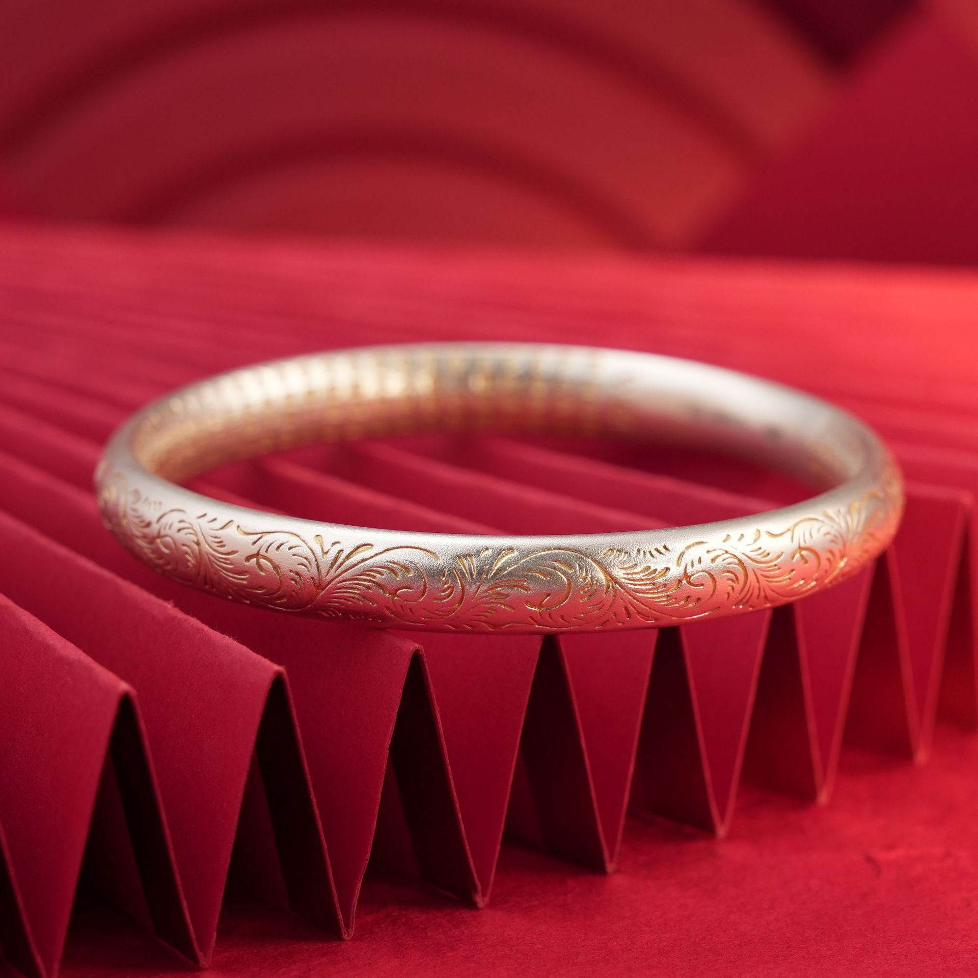 Ancient gold - painted sterling silver bracelet - jewelry - weilin.com