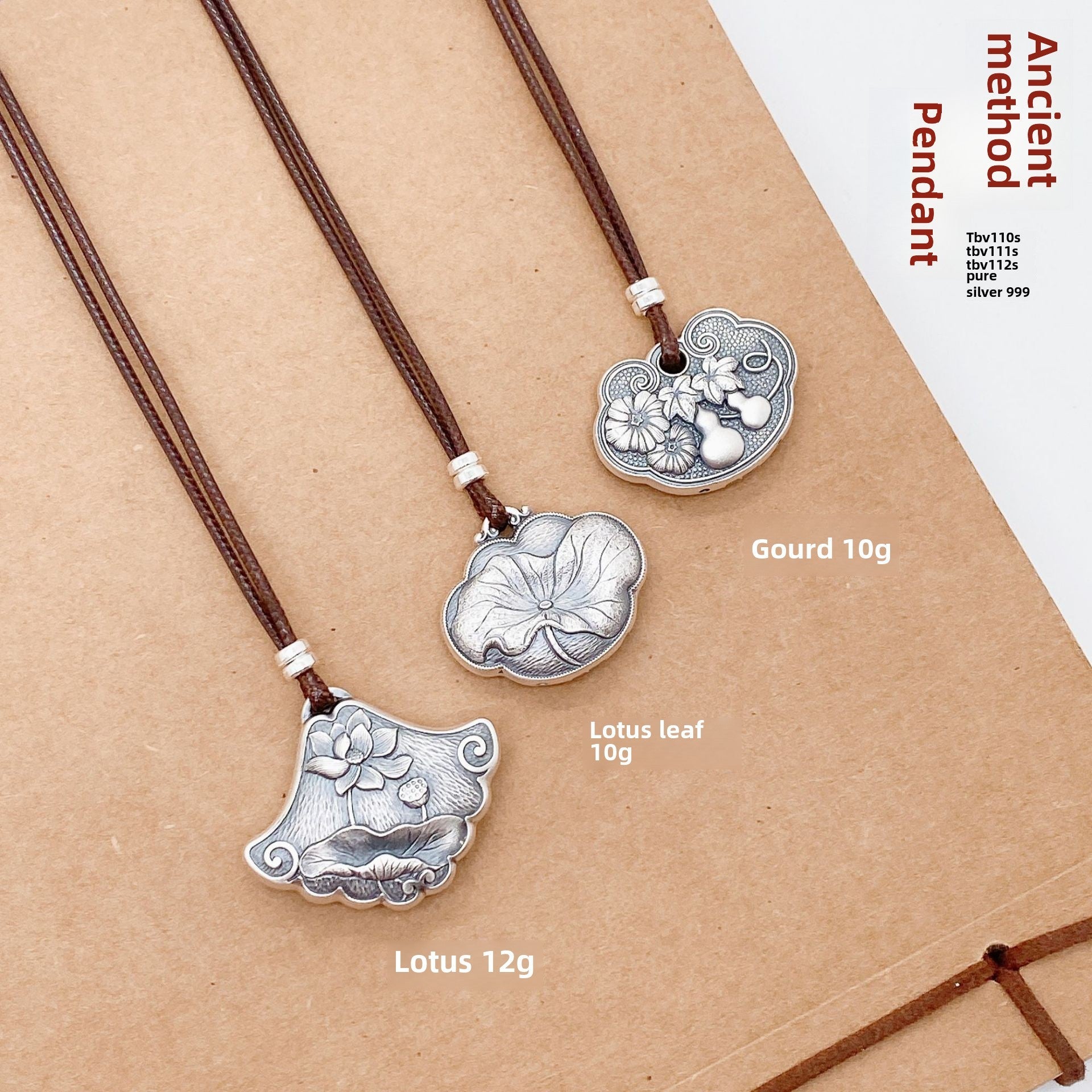 Ancient gourd sterling silver pendant necklace - jewelry - weilin.com