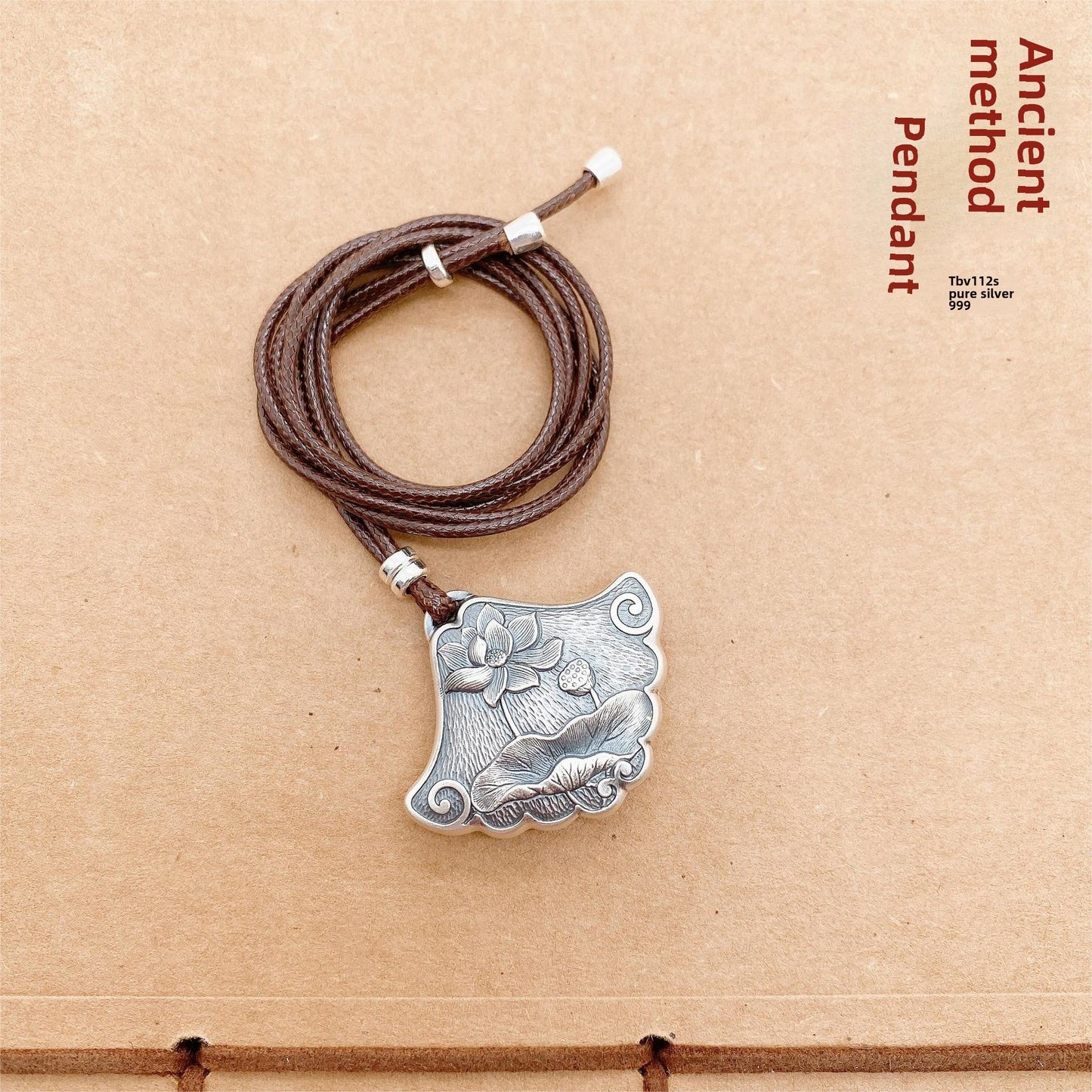 Ancient gourd sterling silver pendant necklace - jewelry - weilin.com