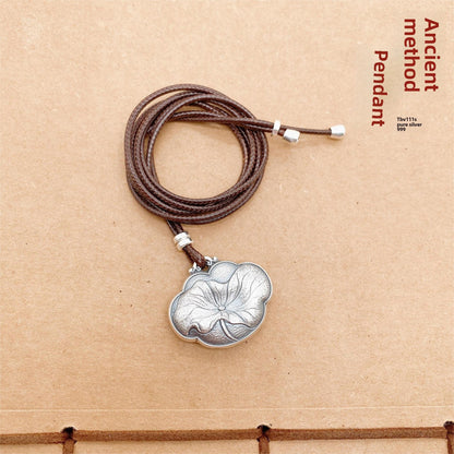 Ancient gourd sterling silver pendant necklace - jewelry - weilin.com