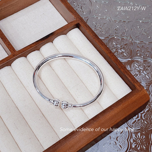 Ancient polished oval sterling silver bracelet - jewelry - weilin.com