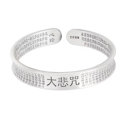Ancient scripture sterling silver bracelet - jewelry - weilin.com
