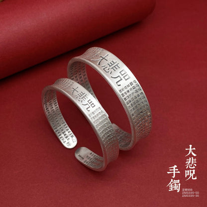 Ancient scripture sterling silver bracelet - jewelry - weilin.com