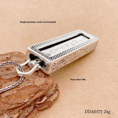Ancient Scripture Two - in - One Sterling Silver Pendant - jewelry - weilin.com