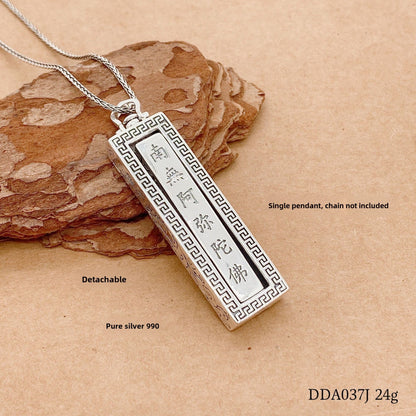 Ancient Scripture Two - in - One Sterling Silver Pendant - jewelry - weilin.com