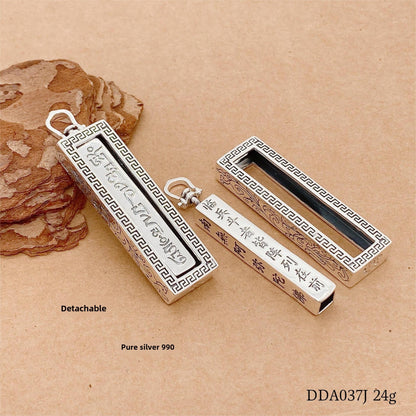 Ancient Scripture Two - in - One Sterling Silver Pendant - jewelry - weilin.com