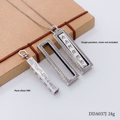 Ancient Scripture Two - in - One Sterling Silver Pendant - jewelry - weilin.com