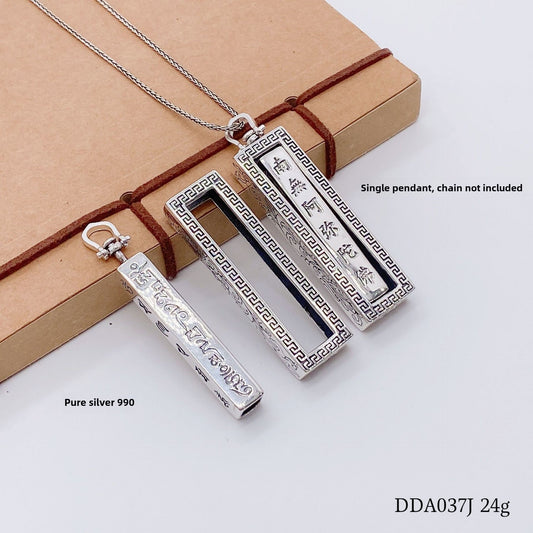 Ancient Scripture Two - in - One Sterling Silver Pendant - jewelry - weilin.com