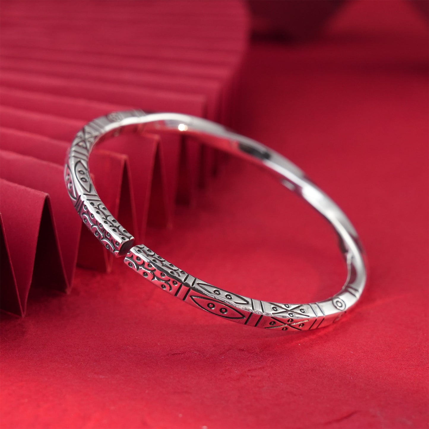 Ancient square stick sterling silver bracelet - jewelry - weilin.com