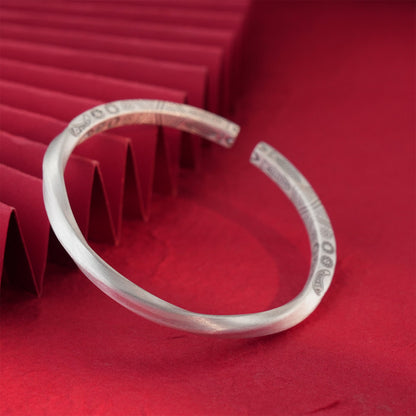 Ancient square stick sterling silver bracelet - jewelry - weilin.com