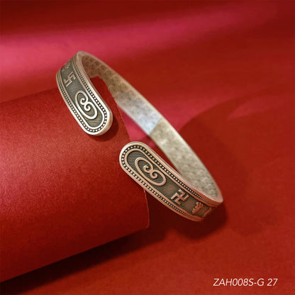Ancient sterling silver bracelet for couples - jewelry - weilin.com