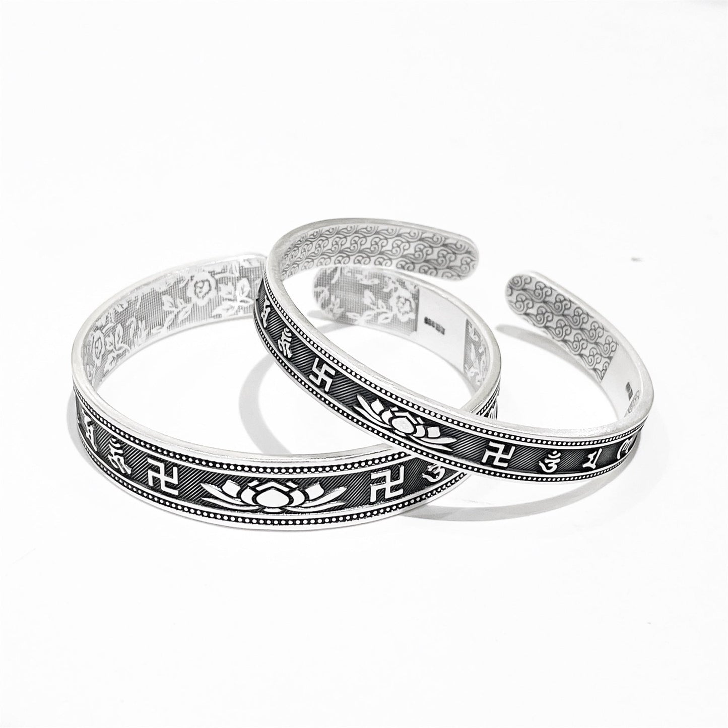 Ancient sterling silver bracelet for couples - jewelry - weilin.com