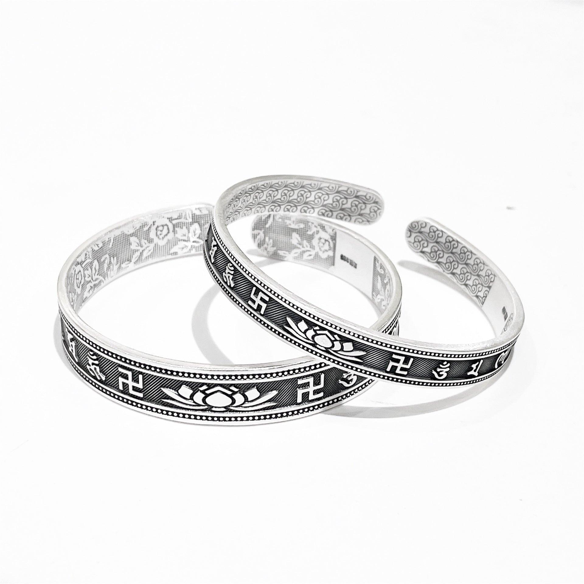 Ancient sterling silver bracelet for couples - jewelry - weilin.com